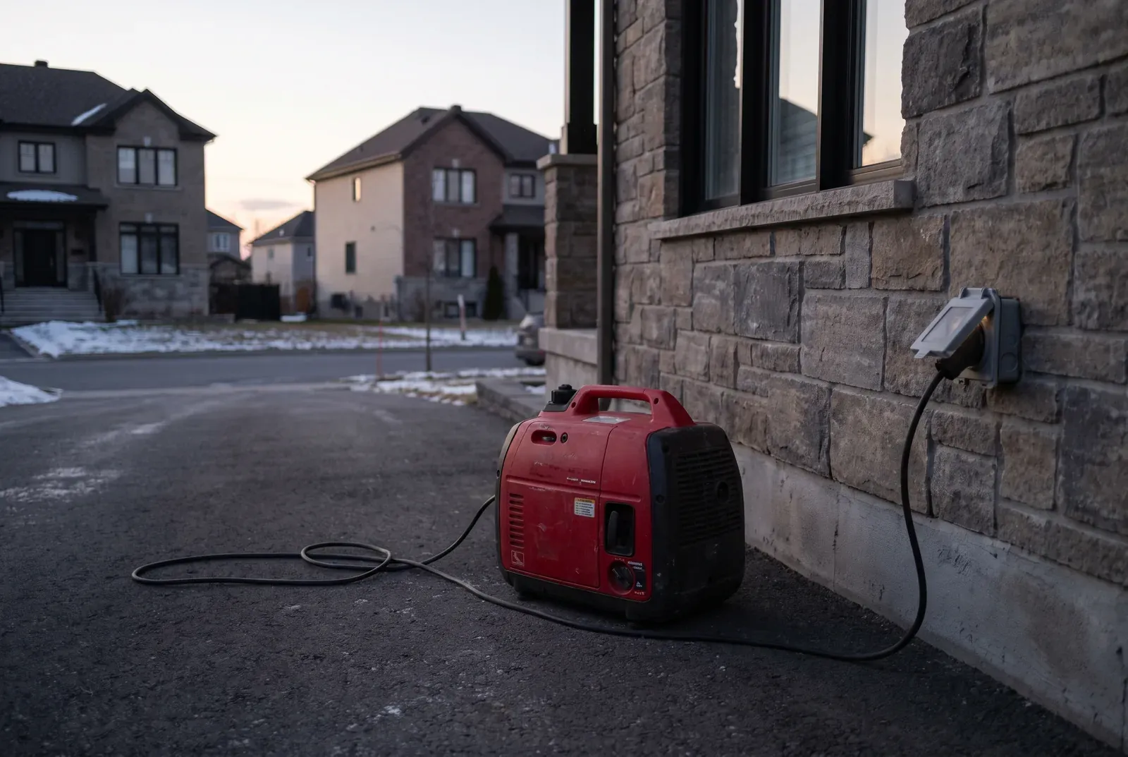 Génératrice raccordée à une résidence