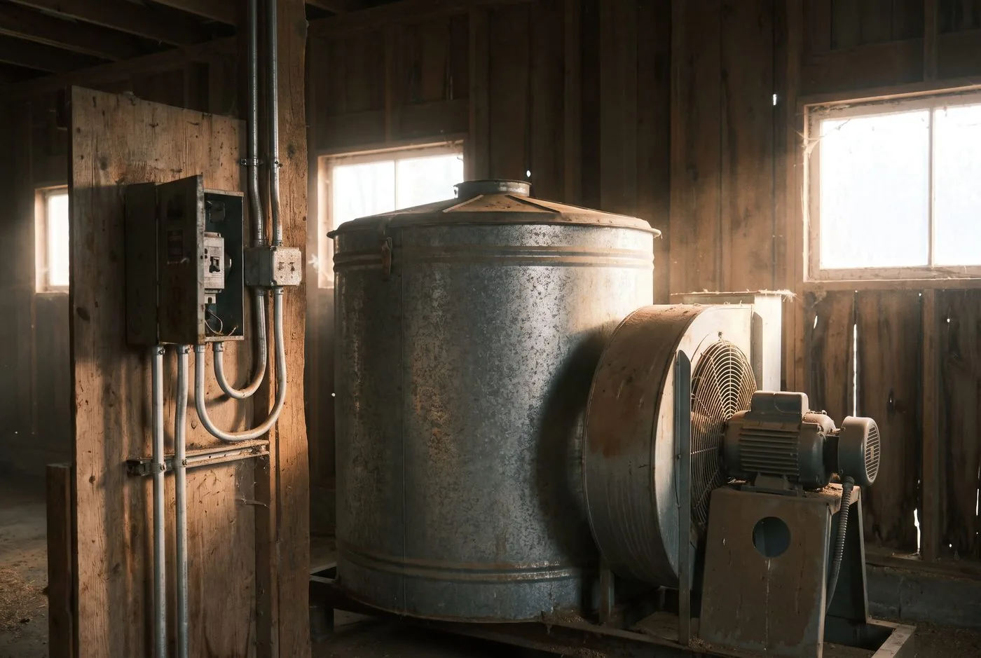 Séchoir à grain et son coffret électrique